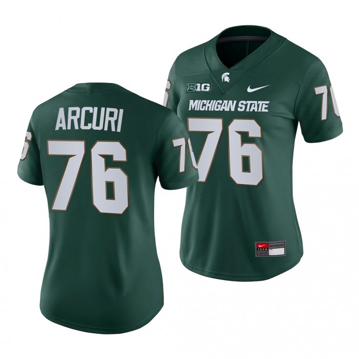 2021-22 Michigan State Spartans AJ Arcuri College Football Green Jersey Women