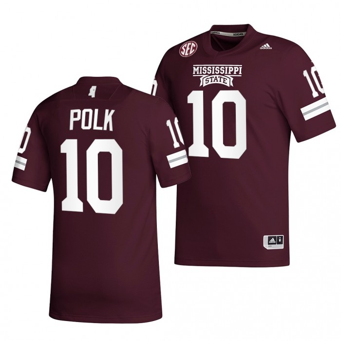 2021-22 Mississippi State Bulldogs Makai Polk College Football Jersey Maroon