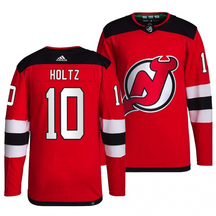 2021 NHL Drft Alexander Holtz Devils #10 Red Jersey