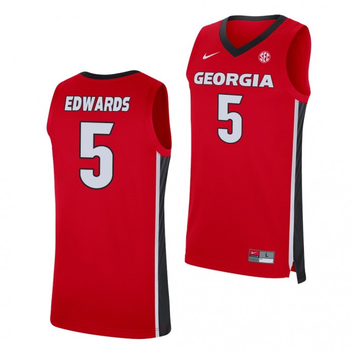 Timberwolves Anthony Edwards College Basketball Georgia Bulldog #5 Jersey-Red
