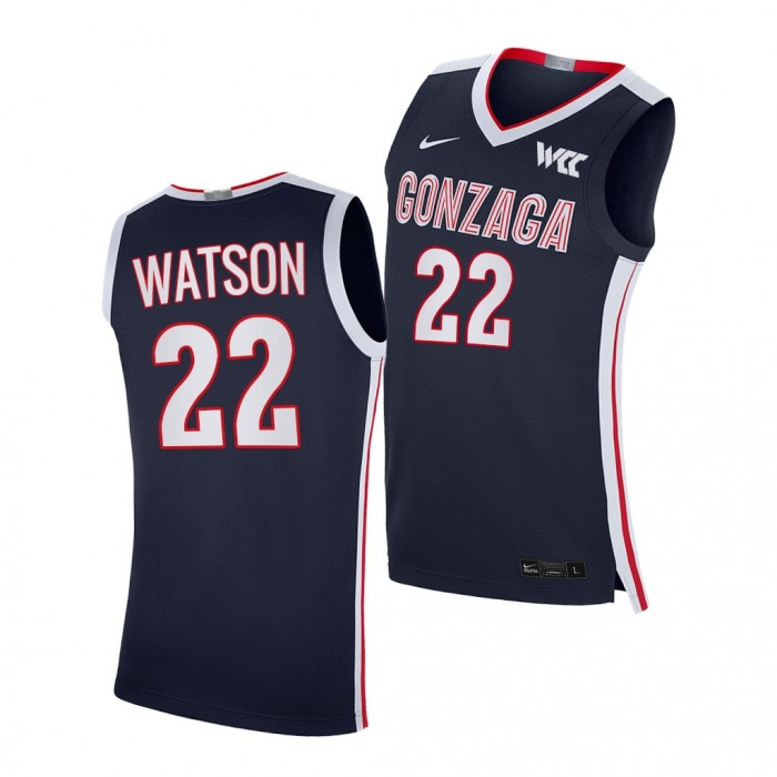 Anton Watson Jersey Gonzaga Bulldogs 2021-22 College Basketball Elite Jersey-Navy