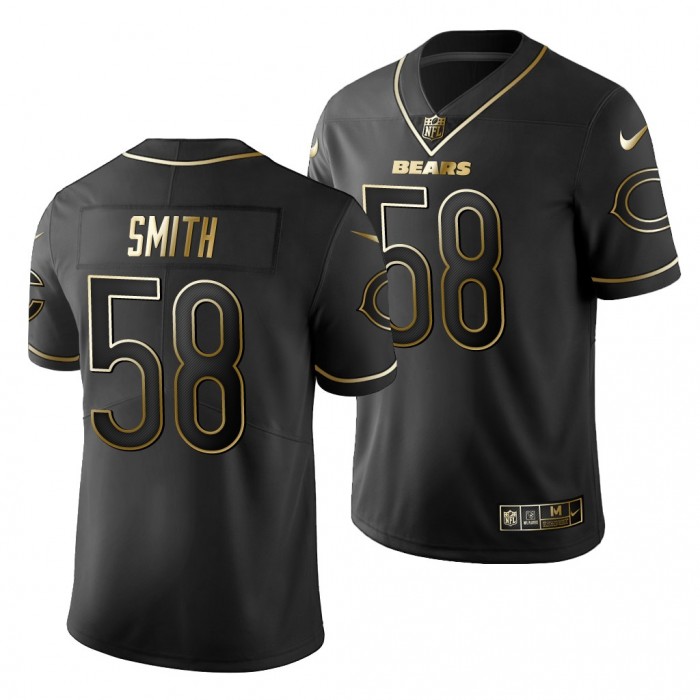 Chicago Bears Roquan Smith For Men Jersey Golden Edition Vapor Untouchable Limited Jersey-Black