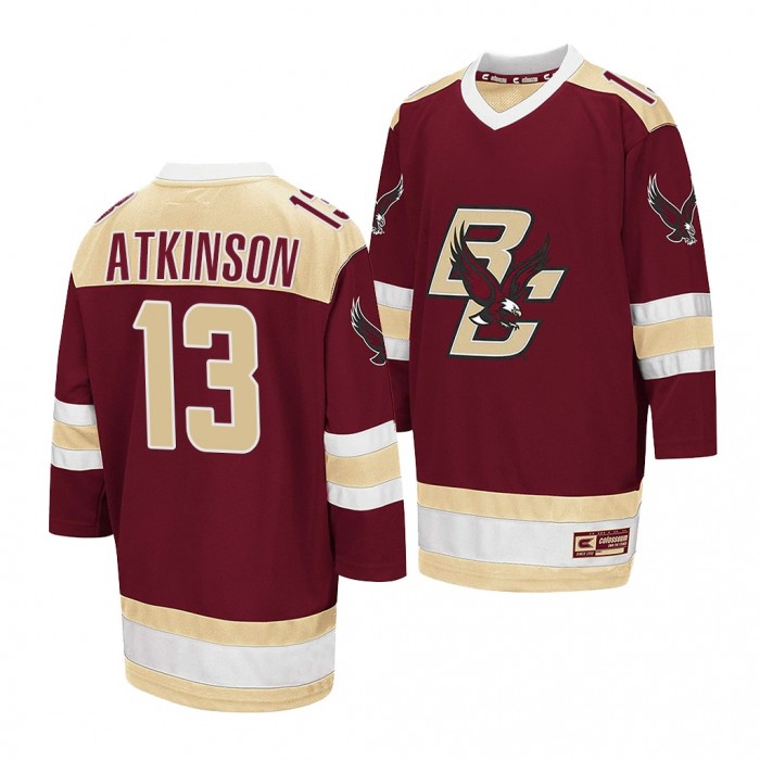Boston College Eagles Cam Atkinson Maroon Away Hockey Jersey 2021-22