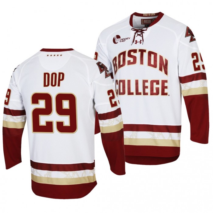 Boston College Eagles Eric Dop White Performance Hockey Jersey 2021-22