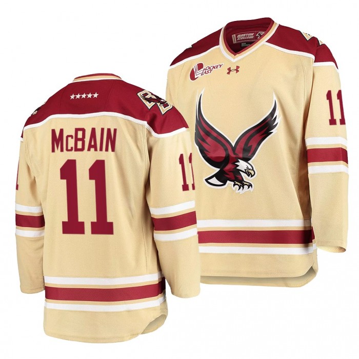 Jack McBain Boston College Eagles Beige Alternate Jersey College Hockey