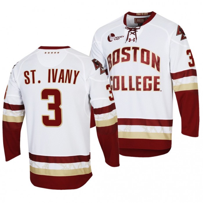 Boston College Eagles Jack St. Ivany White Performance Hockey Jersey 2021-22