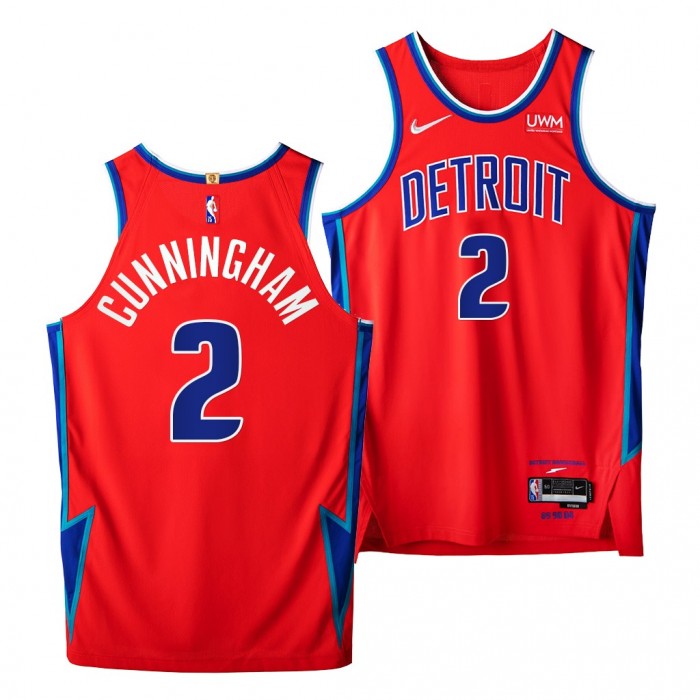 Cade Cunningham Pistons NBA 75th Authentic Jersey 2021-22 City Edition Red
