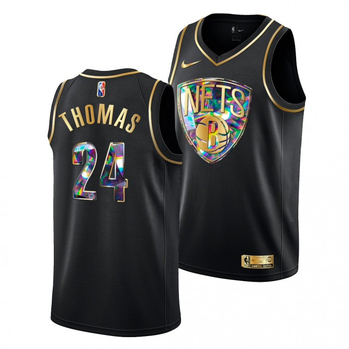 Cameron Thomas Nets NBA 75 Years Jersey 2021-22 Diamond Logo Black
