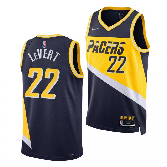 Michigan Wolverines 2016 Draft Caris LeVert Pacers Blue #22 Jersey City Edition