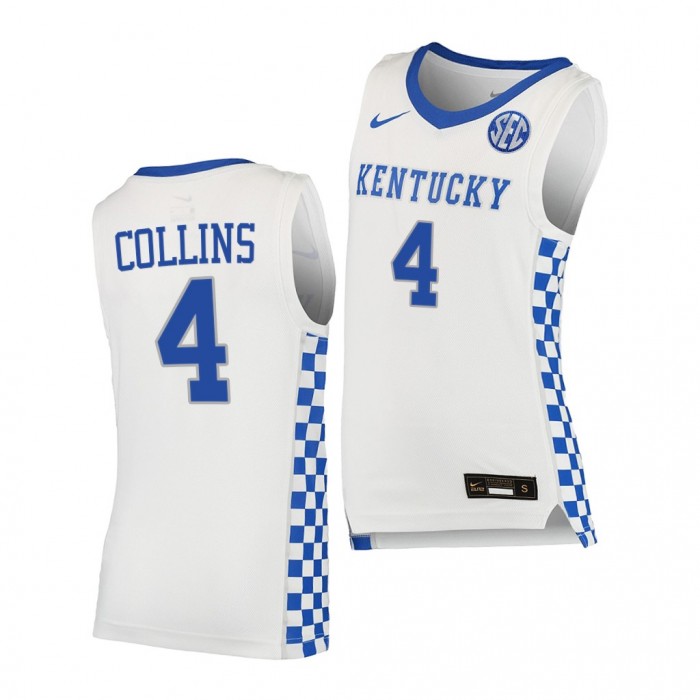 Daimion Collins Kentucky Wildcats White Jersey 2021-22 College Basketball Replica Shirt