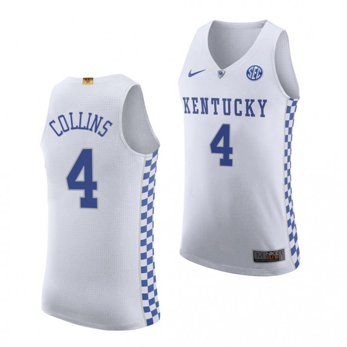 Daimion Collins Jersey Kentucky Wildcats 2021-22 College Basketball Authentic Jersey-White