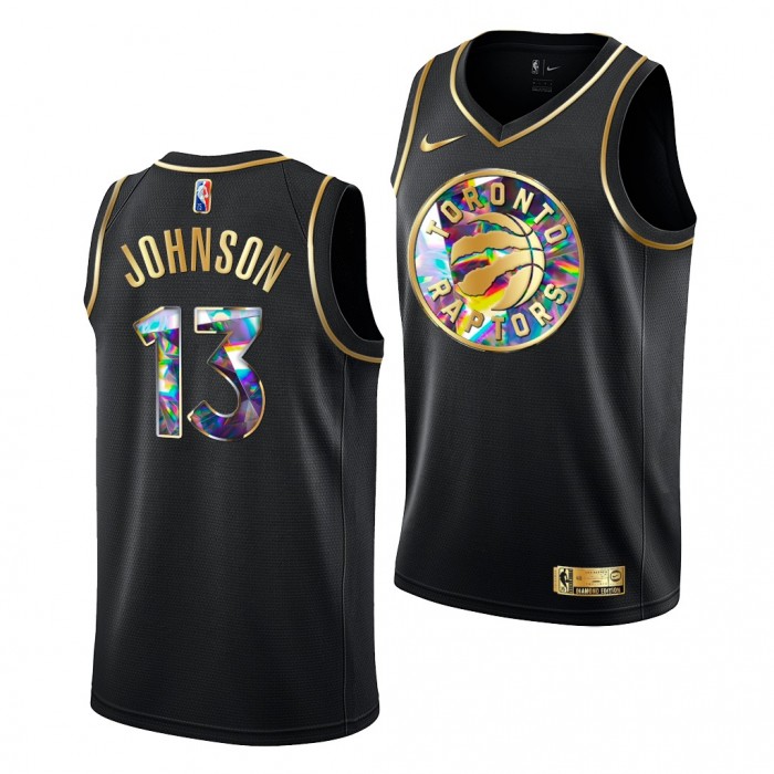 David Johnson Raptors Diamond Logo Jersey 2021-22 Golden Edition Black