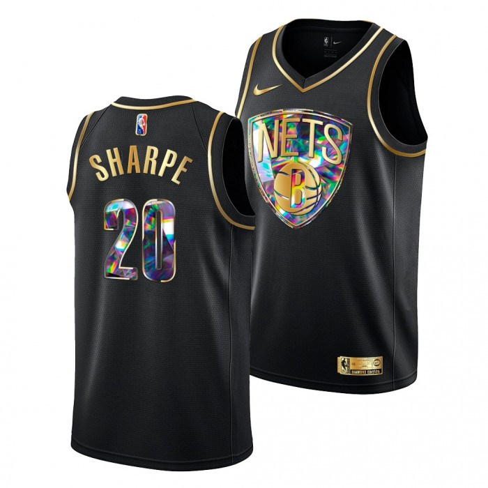 DayRon Sharpe Nets NBA75 Years Jersey 2021-22 Diamond Logo Black