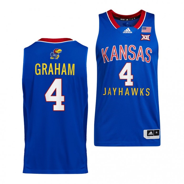 Devonte' Graham Jersey Kansas Jayhawks College Basketball Throwback Jersey-Royal