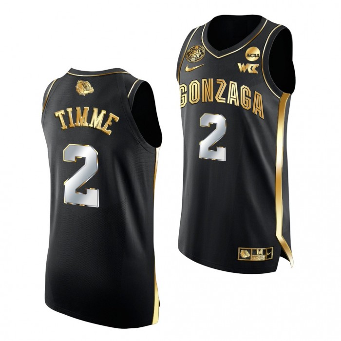 Drew Timme Gonzaga Bulldogs Black Jersey 2021-22 Golden Edition Basketball Authentic Shirt