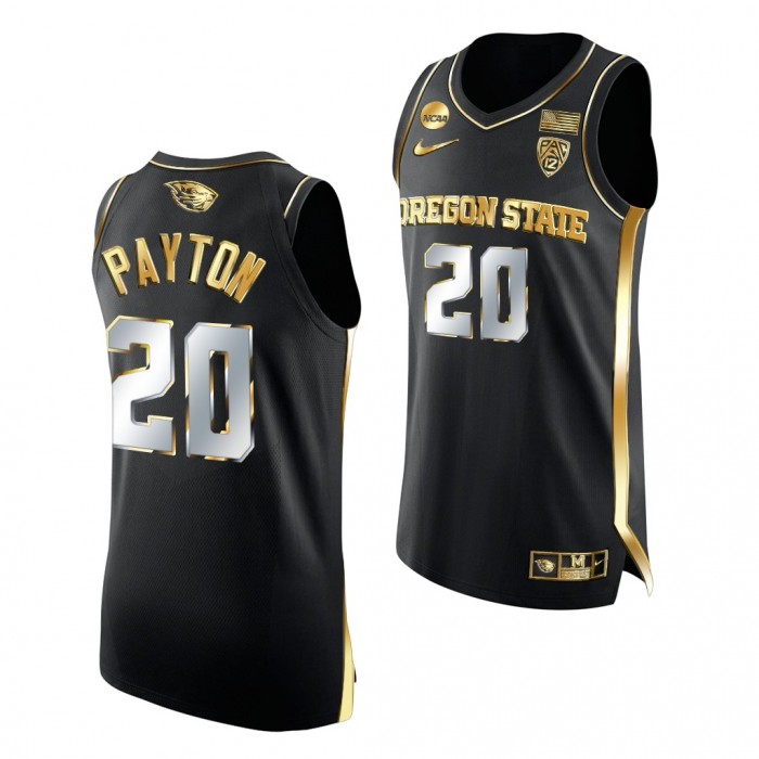 Gary Payton Jersey Oregon State Beavers Golden Edition HOF Basketball Jersey-Black