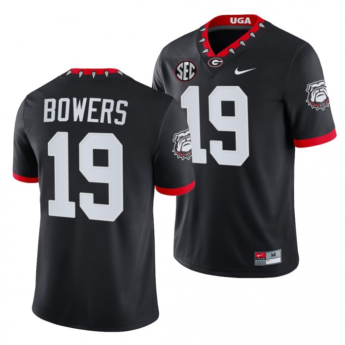 Georgia Bulldogs Brock Bowers Men Jersey 2021-22 Mascot 100th Anniversary College Game Jersey-Black