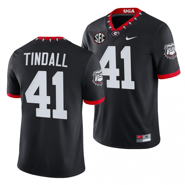 Georgia Bulldogs Channing Tindall Men Jersey 2021-22 Mascot 100th Anniversary College Game Jersey-Black