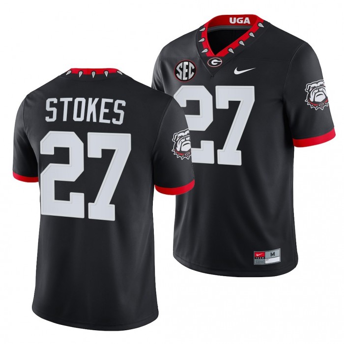 Georgia Bulldogs Eric Stokes Men Jersey Mascot 100th Anniversary NFL Alumni Jersey-Black
