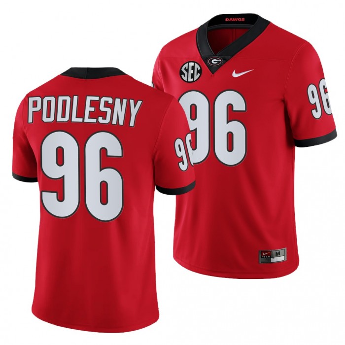 Georgia Bulldogs Jack Podlesny College Football Jersey Red