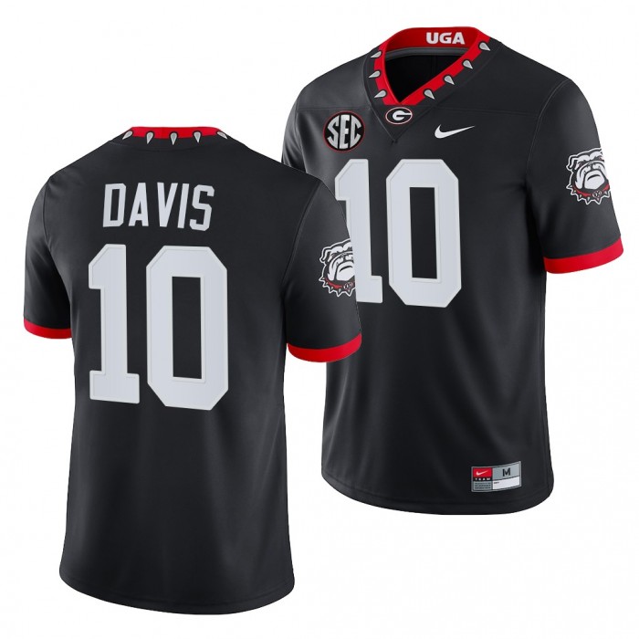 Georgia Bulldogs Thomas Davis Men Jersey Mascot 100th Anniversary NFL Alumni Jersey-Black