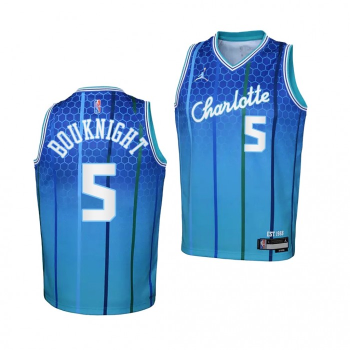 Youth Charlotte Hornets James Bouknight 2021-22 City Edition 75th Anniversary Jersey-Teal