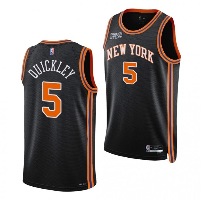 2020 NBA Draft Immanuel Quickley Knicks NBA 75th Jersey Black #5
