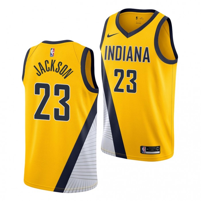 Isaiah Jackson #23 Pacers 2021 Jersey Statement Edition Gold