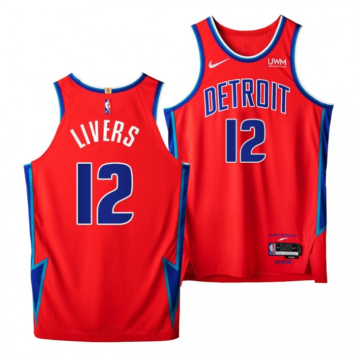 Isaiah Livers Pistons NBA 75th Authentic Jersey 2021-22 City Edition Red