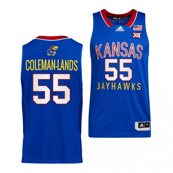 Jalen Coleman-Lands Jersey Kansas Jayhawks College Basketball Throwback Jersey-Royal