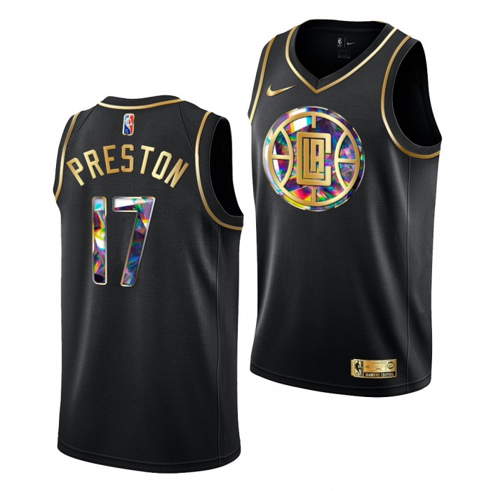 Jason Preston Clippers NBA 75th Season Jersey 2021-22 Diamond Logo Black