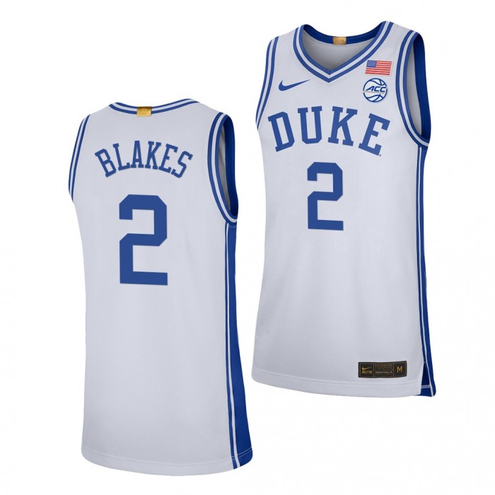 Jaylen Blakes Duke Blue Devils White Jersey 2021-22 College Basketball Limited Shirt