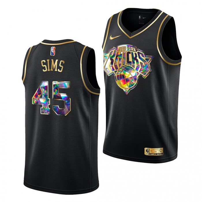 Jericho Sims Knicks Diamond Logo Jersey 2021-22 Golden Edition Black