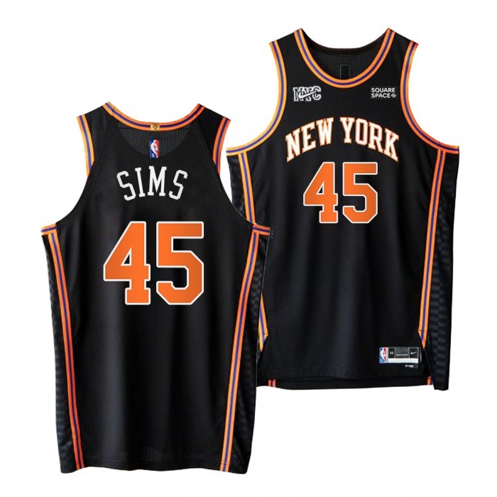 Jericho Sims Knicks NBA 75th Authentic Jersey 2021-22 City Edition Black