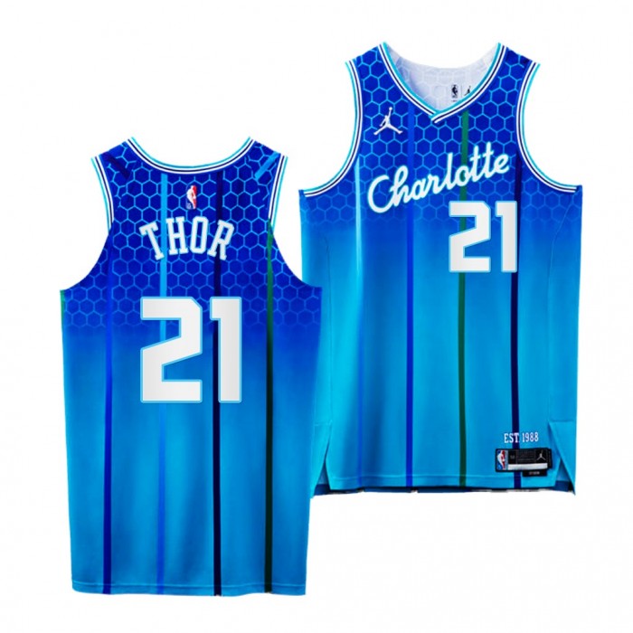 JT Thor Hornets NBA 75th Authentic Jersey 2021-22 City Edition Teal