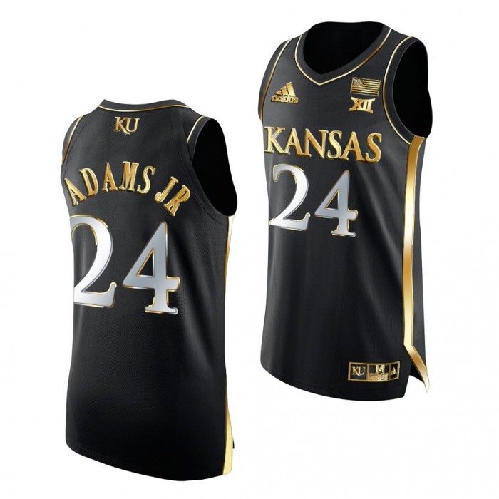 K.J. Adams Jr. Kansas Jayhawks Black Jersey 2021-22 Golden Edition Authentic Basketball Shirt