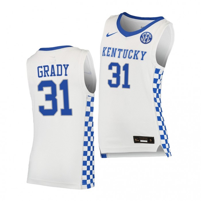 Kellan Grady Kentucky Wildcats White Jersey 2021-22 College Basketball Replica Shirt