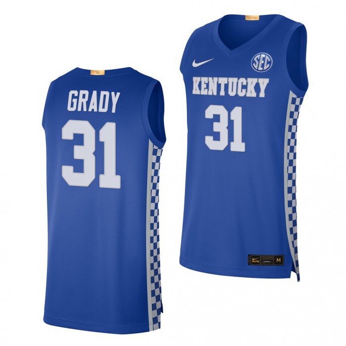 Kellan Grady Jersey Kentucky Wildcats 2021-22 College Basketball Authentic Jersey-Royal