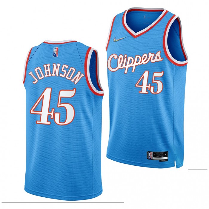 Keon Johnson Clippers 75th Anniversary Jersey 2021-22 City Edition Blue