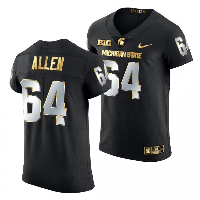 Michigan State Spartans Matt Allen Jersey Black Golden Edition