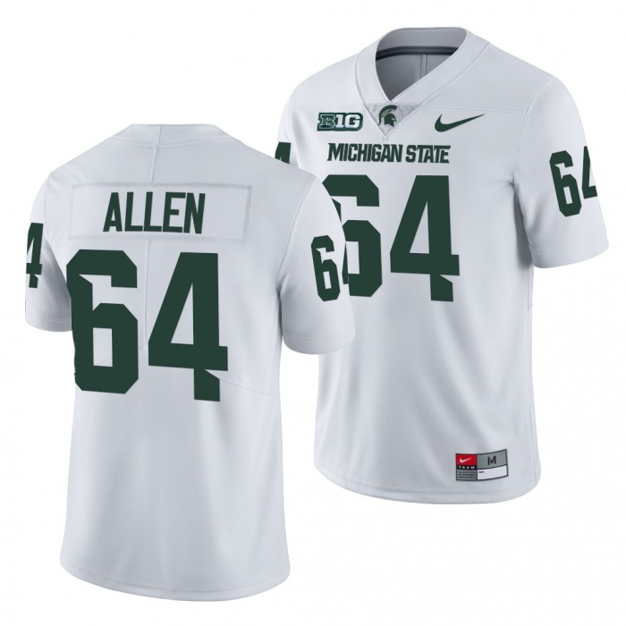 Michigan State Spartans Matt Allen Men Jersey 2021-22 Limited College Football Jersey-White