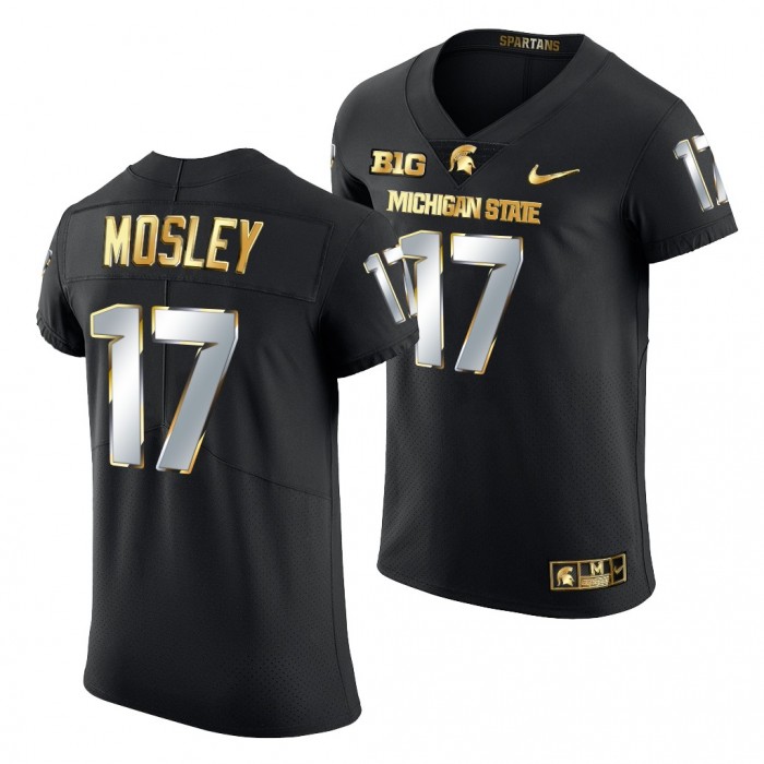 Michigan State Spartans Tre Mosley Jersey Black Golden Edition