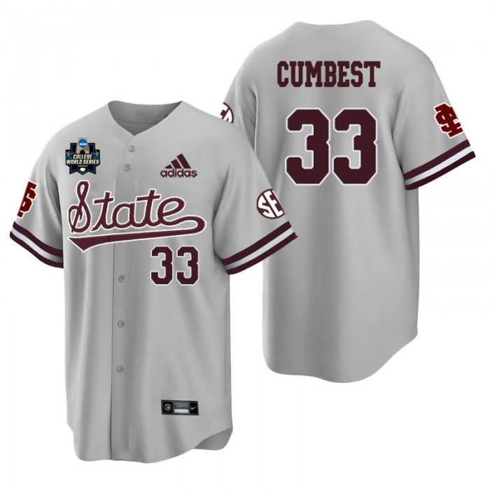 Brad Cumbest Mississippi State Gray 2021 College World Series Champions College Baseball Jersey