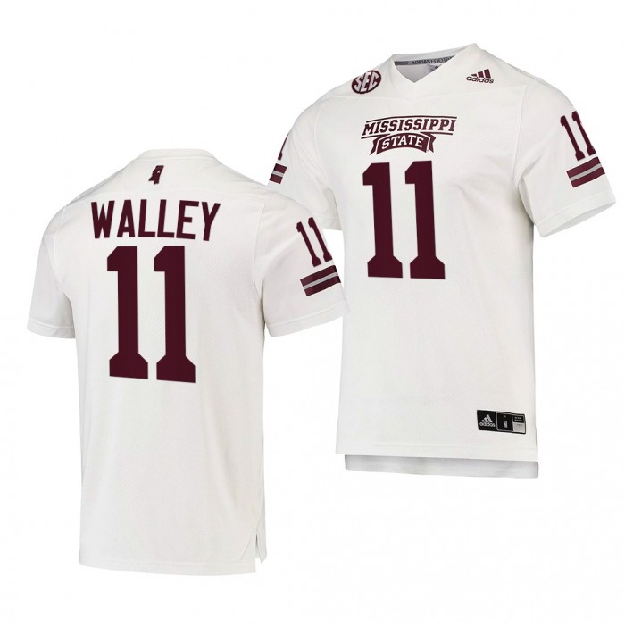 Mississippi State Bulldogs Jaden Walley White Jersey 2021-22 College Football Replica Jersey-Men