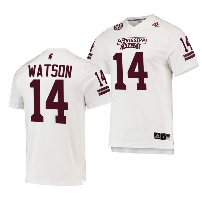 Mississippi State Bulldogs Nathaniel Watson White Jersey 2021-22 College Football Replica Jersey-Men