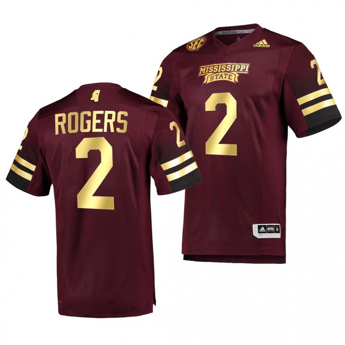 Mississippi State Bulldogs Will Rogers Maroon Jersey 2021-22 Special Game Premier Football Jersey-Men