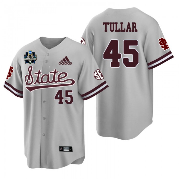 Cameron Tullar Mississippi State Gray 2021 College World Series Champions College Baseball Jersey