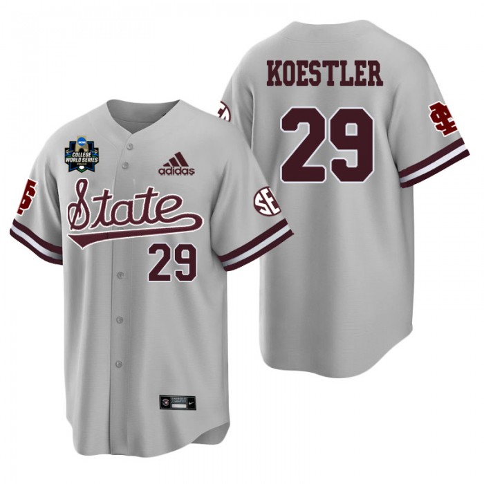 Carlisle Koestler Mississippi State Gray 2021 College World Series Champions College Baseball Jersey