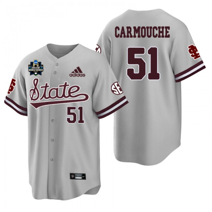 Dylan Carmouche Mississippi State Gray 2021 College World Series Champions College Baseball Jersey