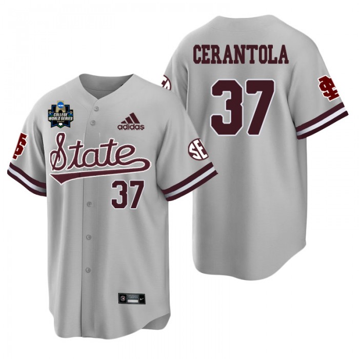 Eric Cerantola Mississippi State Gray 2021 College World Series Champions College Baseball Jersey